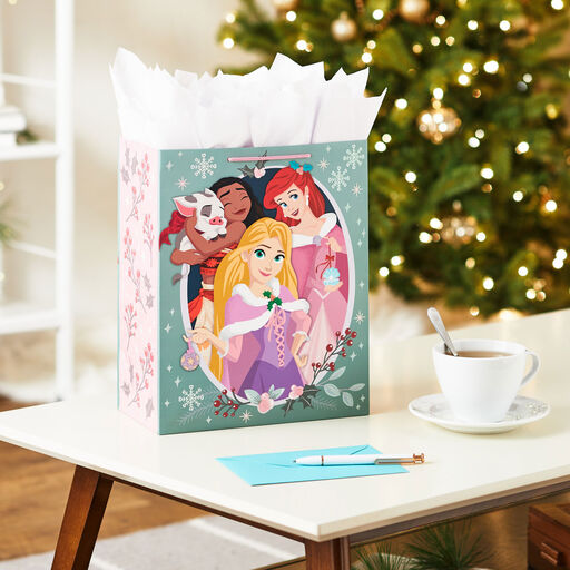 13" Disney Princess Large Christmas Gift Bag, Disney Princesses