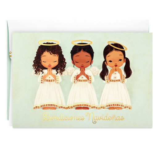 Three Little Angels Spanish-Language Boxed Christmas Cards, Pack of 16, 