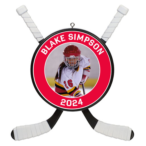 Hockey Star Personalized Photo Ornament, 