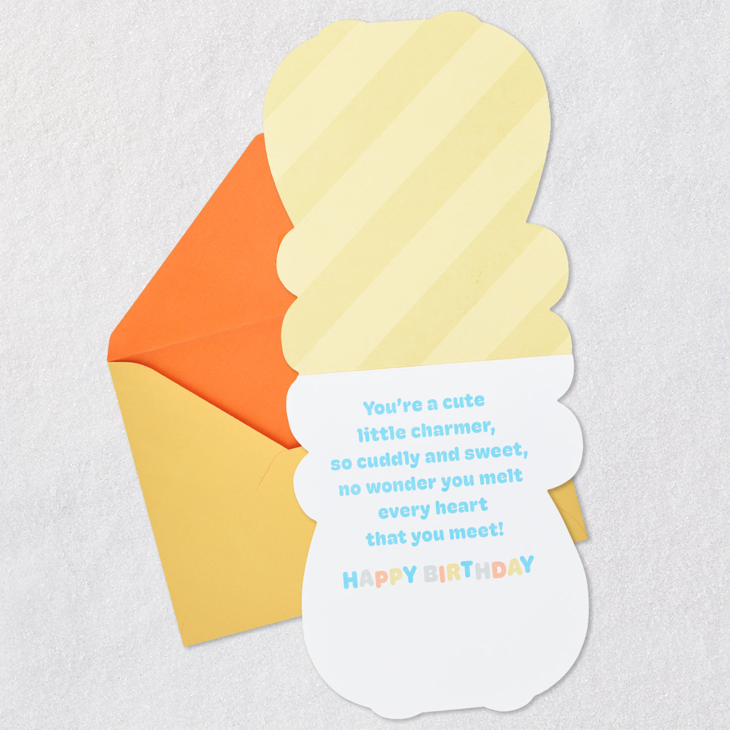 Bear With Present and Balloons First Birthday Card Open card with envelope image number 3