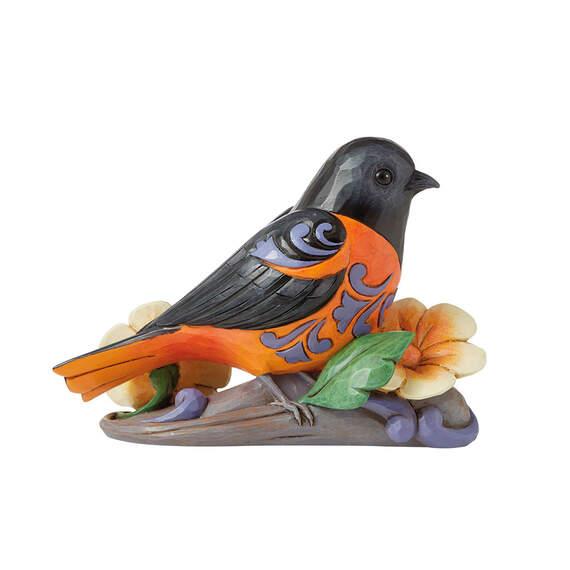 Jim Shore Baltimore Oriole With Spring Flowers Figurine, 4.2"