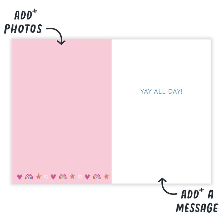 Pink Scrapbook Design Personalized Birthday Card Open Card indicating personalization image number 3