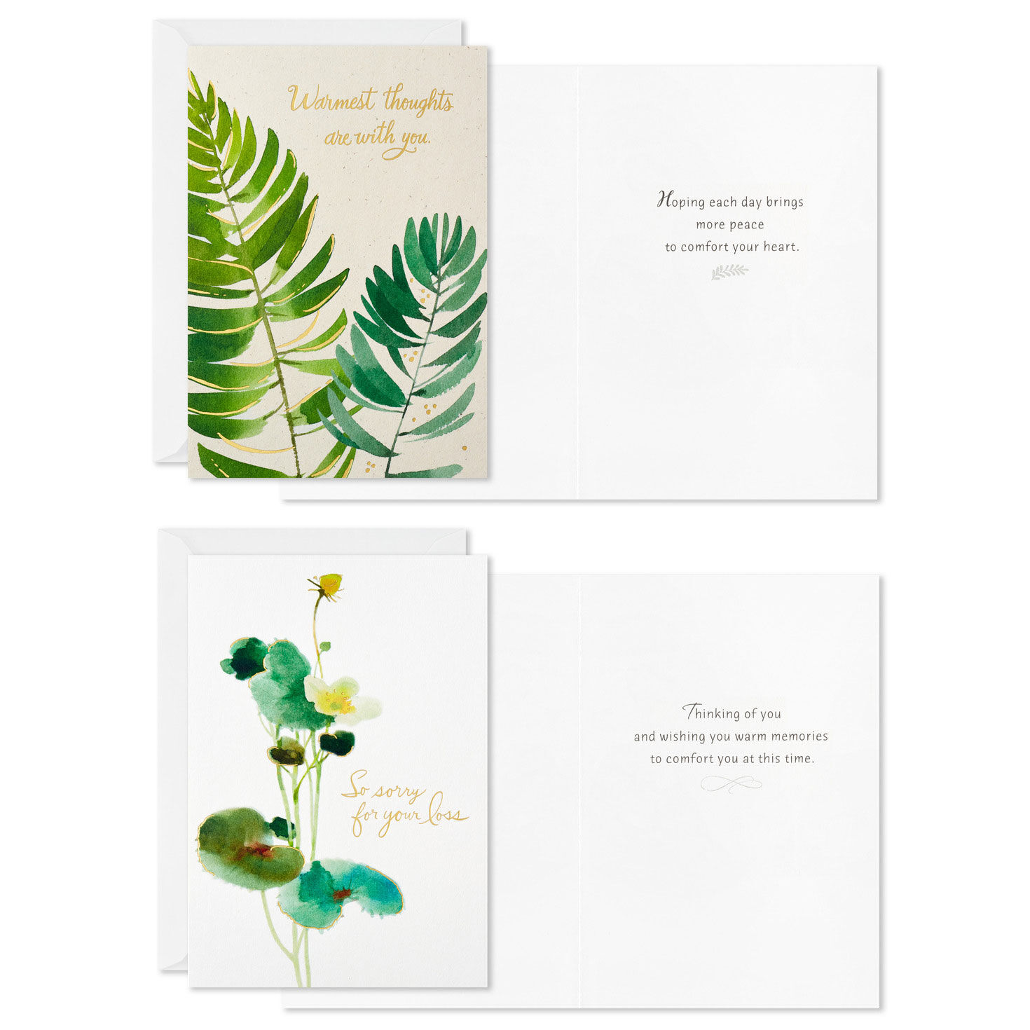 Watercolor Botanical Assorted Boxed Sympathy Cards Card Front with Sentiment image number 4