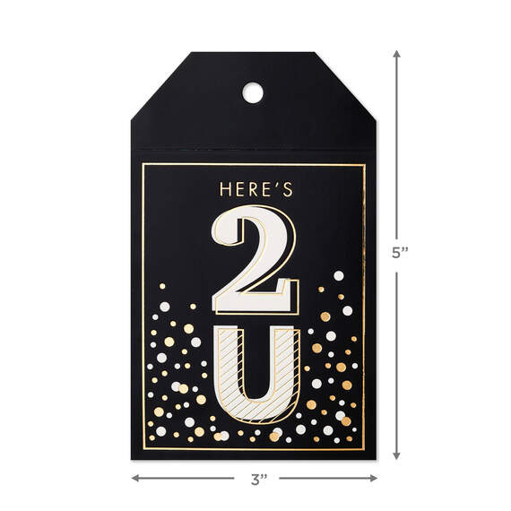Black and Gold Large Gift Tag and Ribbon Set, , large image number 5