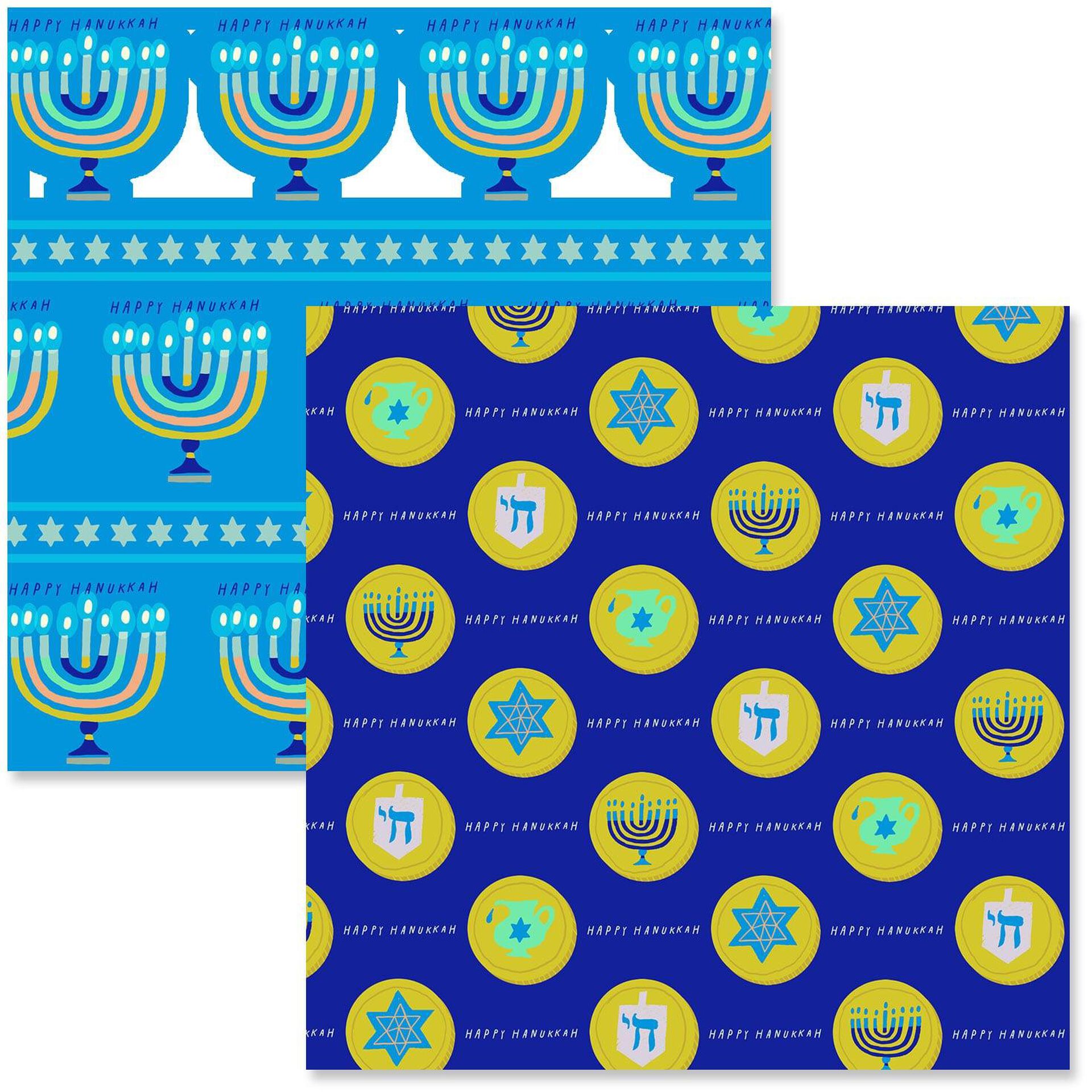 Menorah Hanukkah Icons 2 Pack Wrapping Paper Wrapping Paper Hallmark