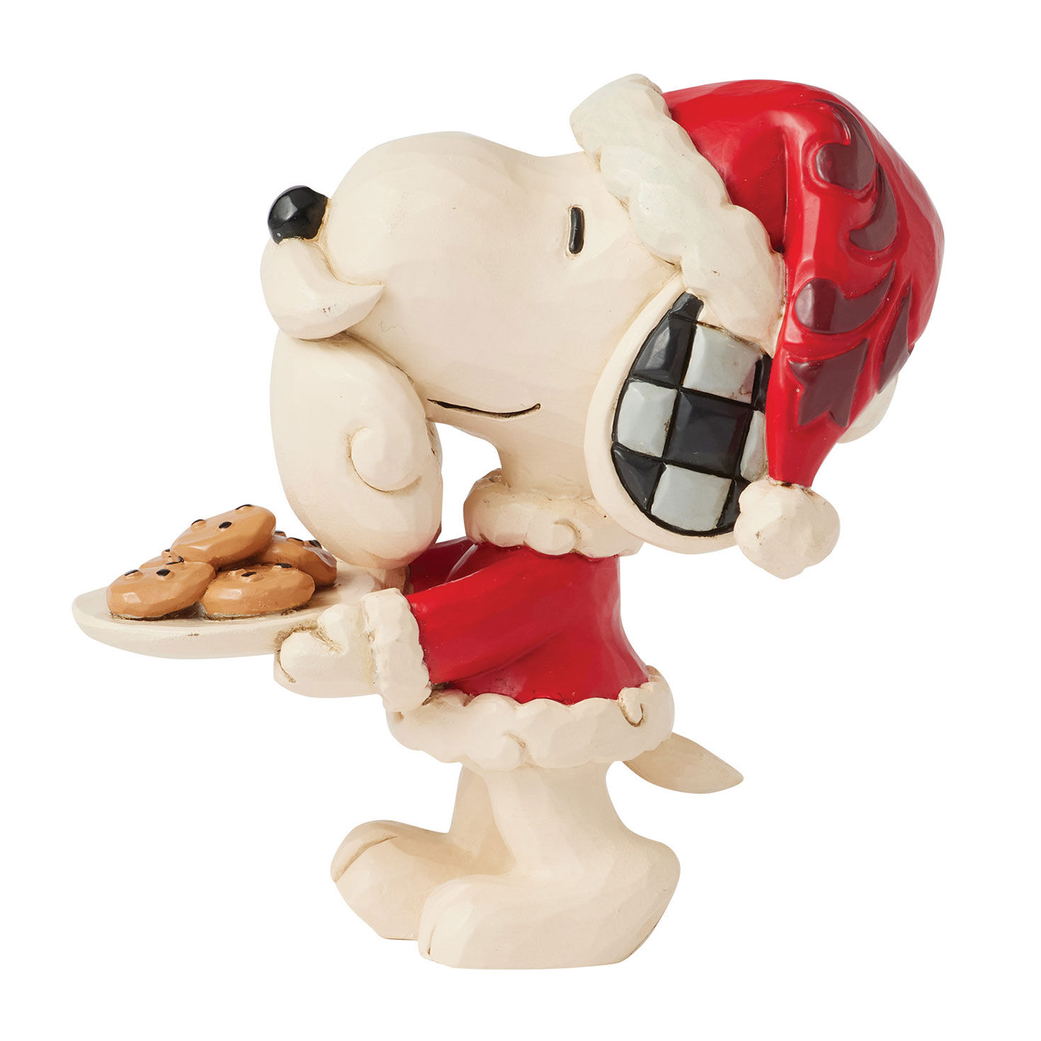 Jim Shore Peanuts Snoopy Santa With Cookie Plate Mini