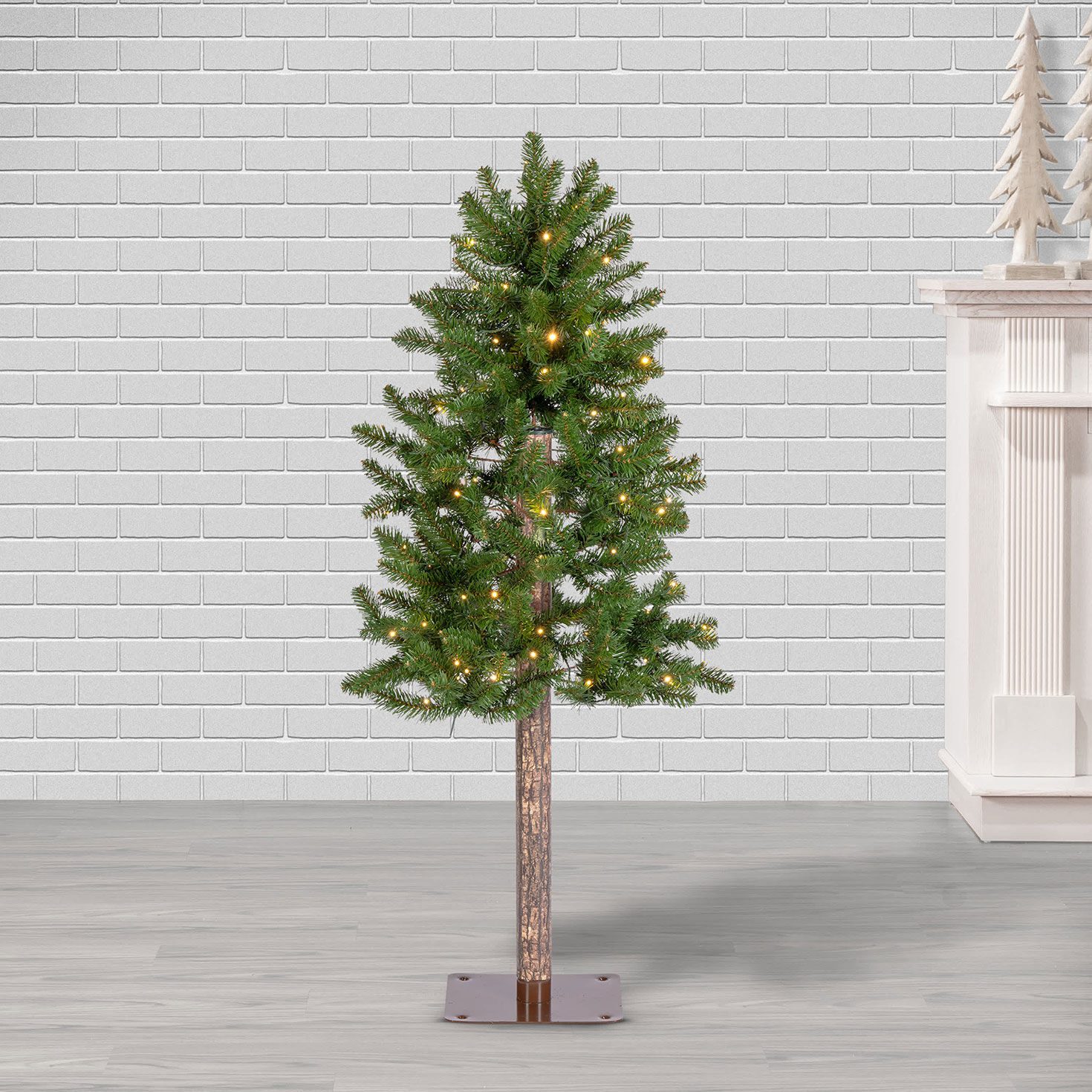 4 ft Pre-Lit Alpine Christmas Tree with 100 Color-Changing LED Lights and 189 Tips in use image number 3