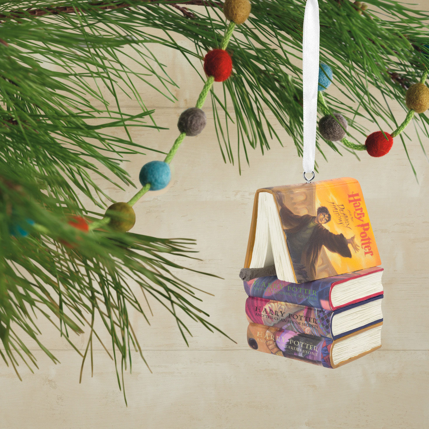 Harry Potter Stacked Books Christmas Ornament hanging on tree image number 2