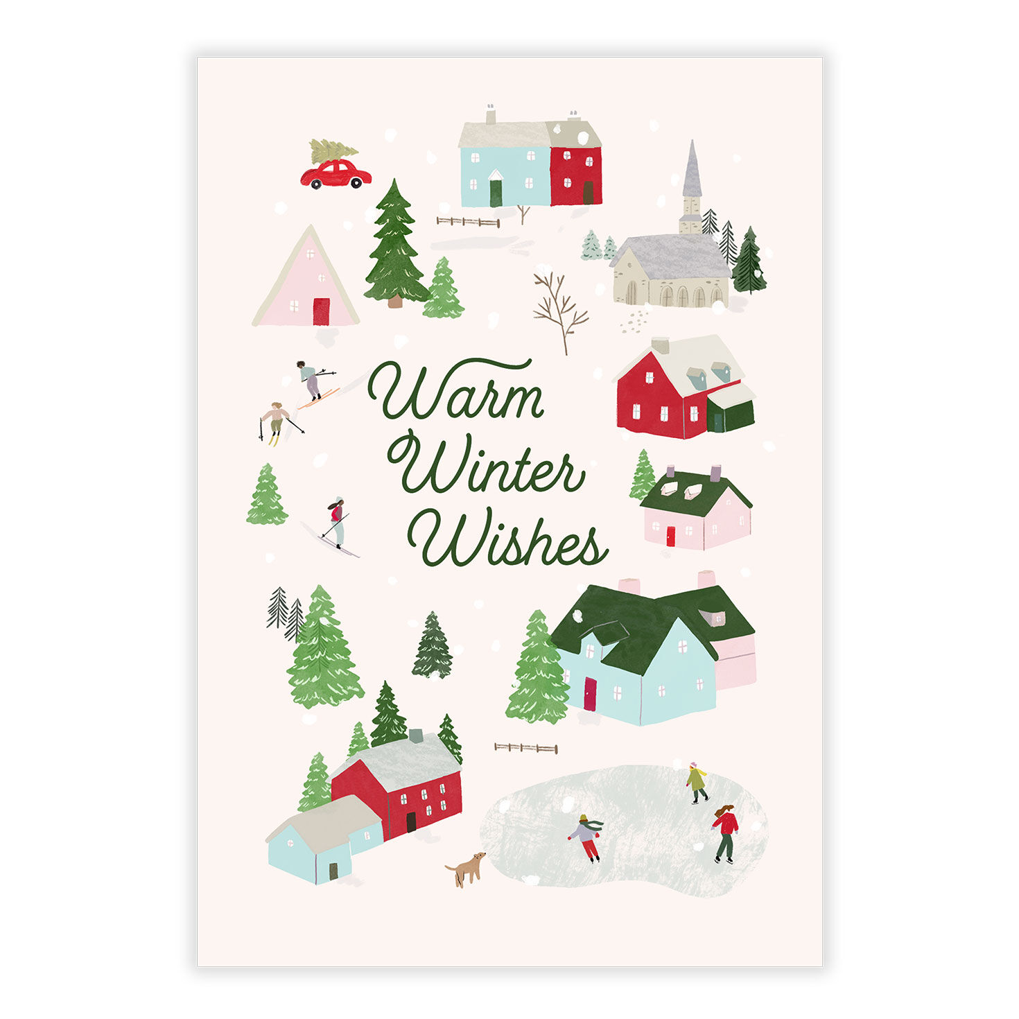 Winter Village Personalized Christmas Card front image number 2