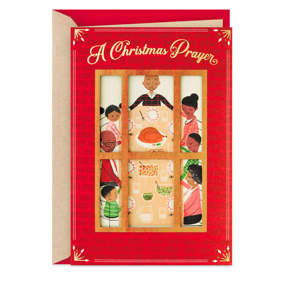A Christmas Prayer Family at Dinner Christmas Card, , large image number 1