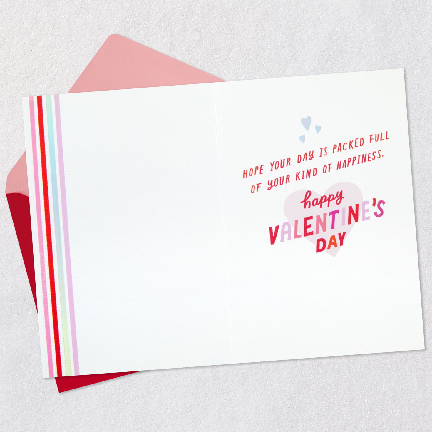 Sparkly Lettering and Hearts Granddaughter Valentine's Card Open card with envelope image number 3