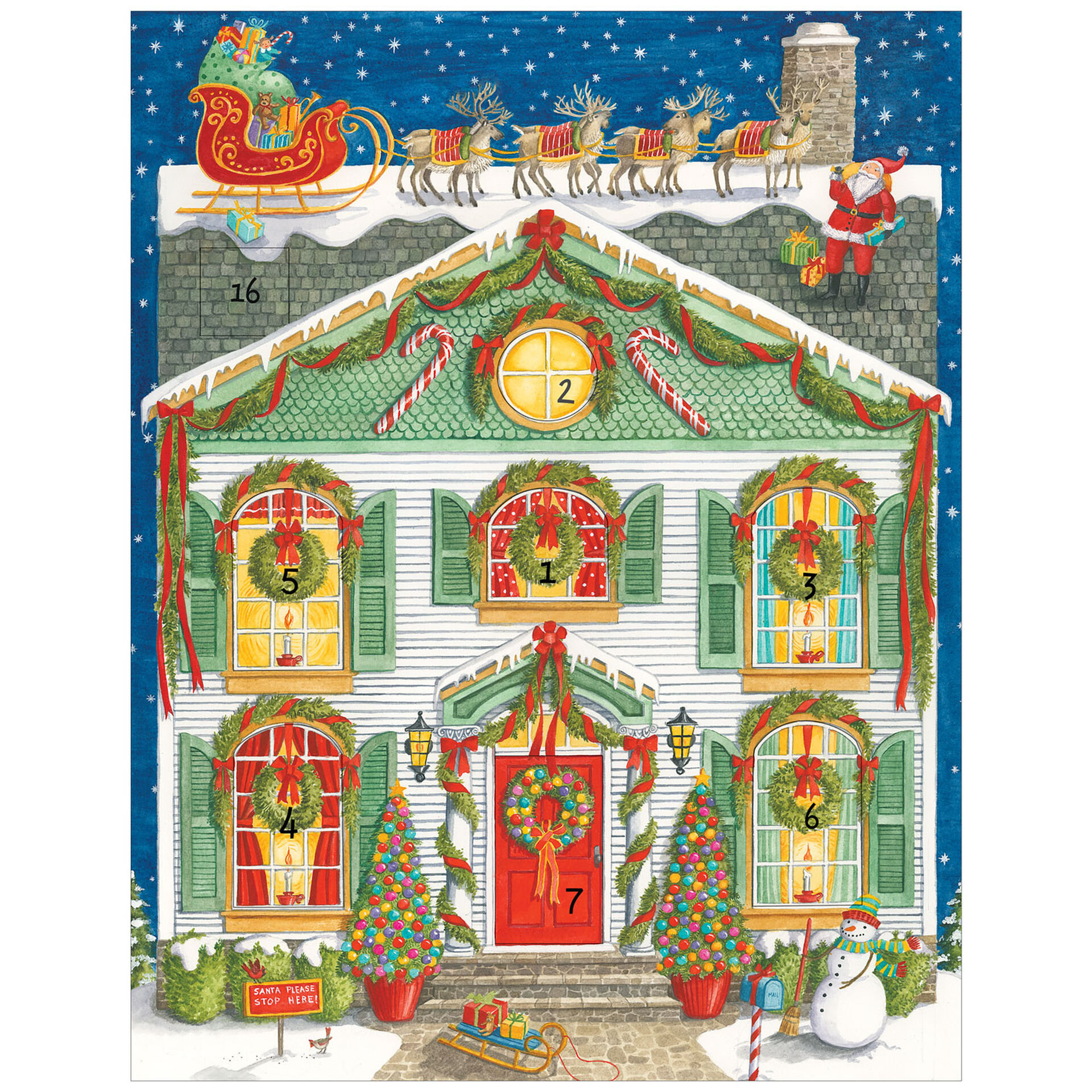 Caspari Home For Christmas Advent Calendar Seasonal Decor Hallmark