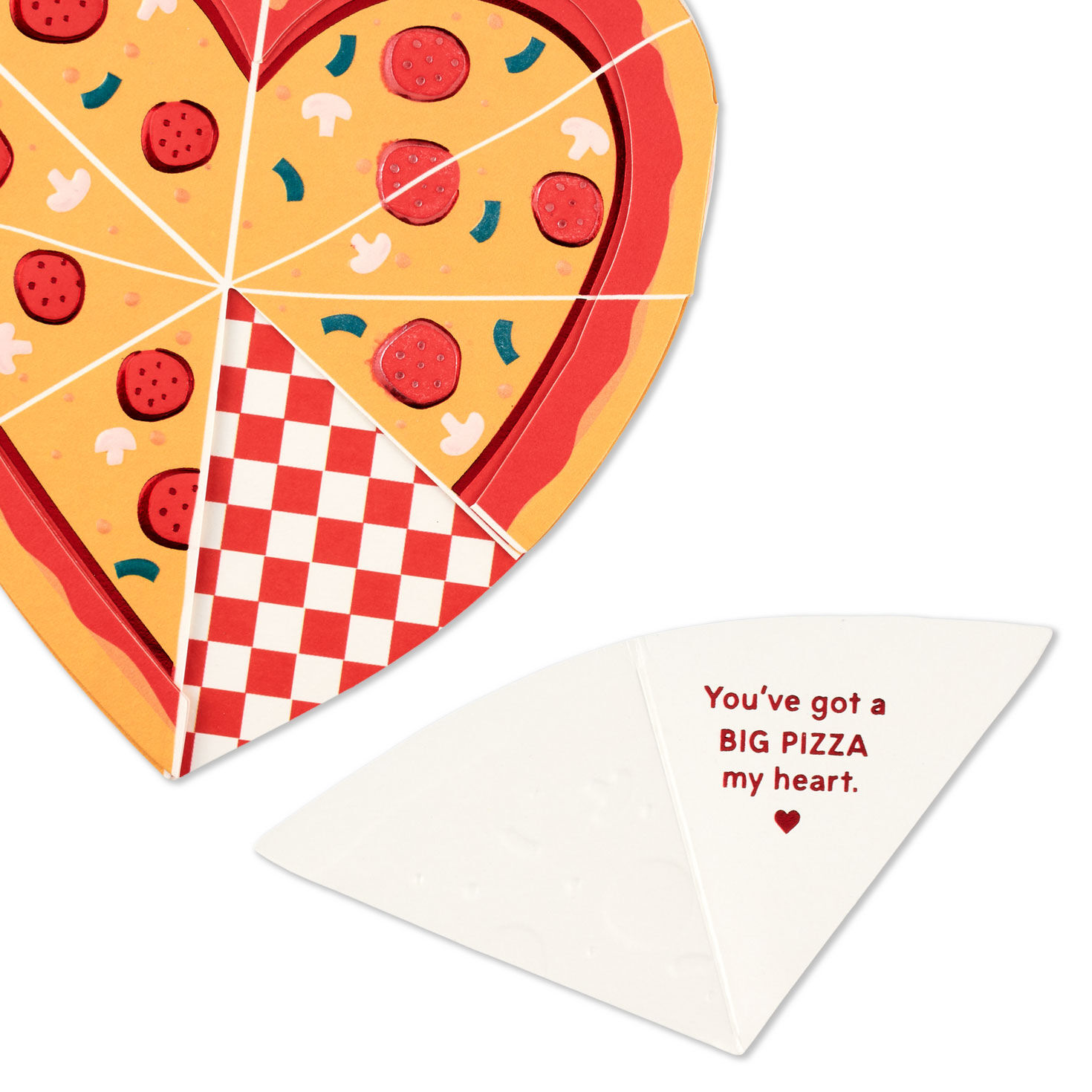 Heart Pizza Valentine's Day Card With Mini Card Card Front Detail image number 7