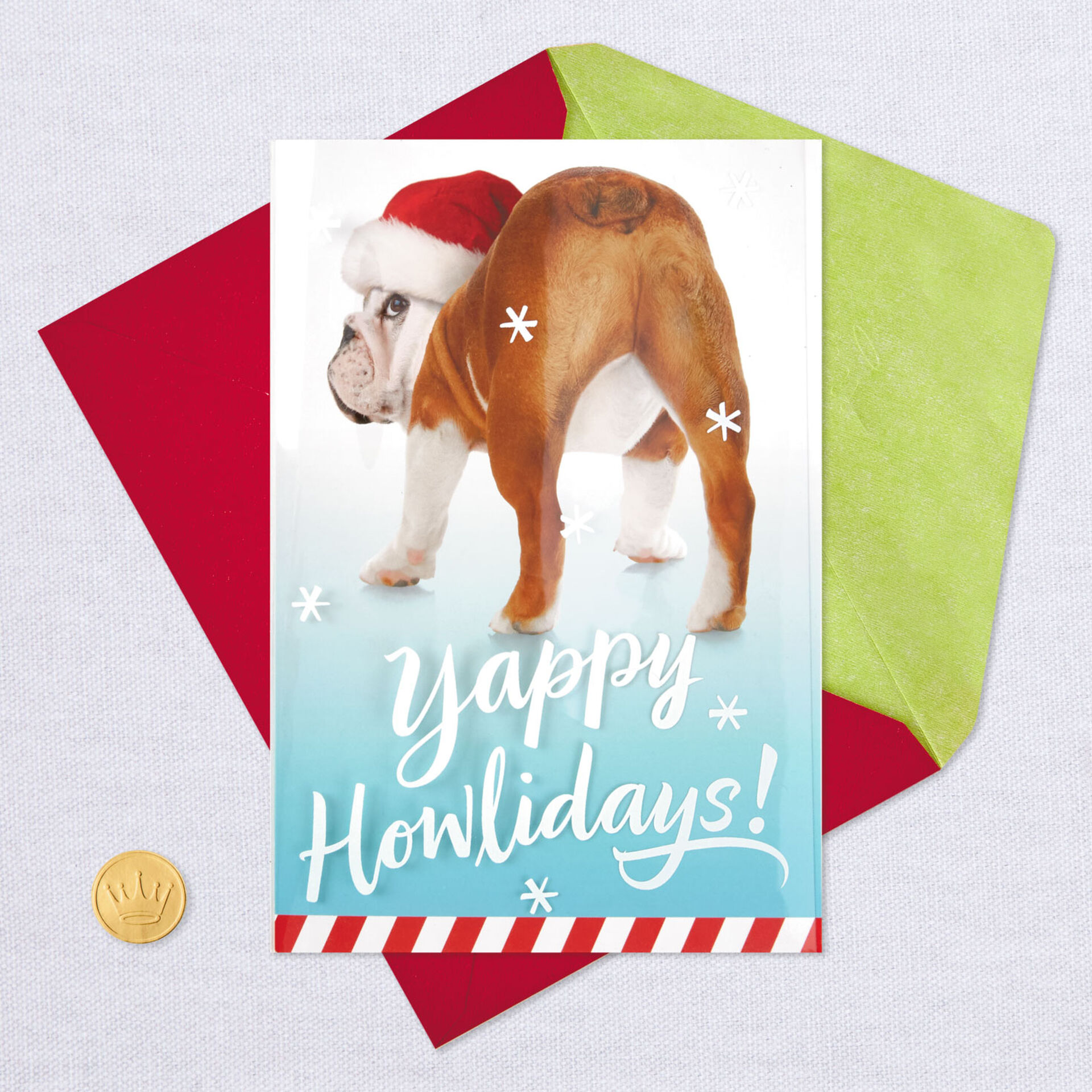 Yappy Howlidays Butt S Up Dog Funny Christmas Card Greeting Cards Hallmark