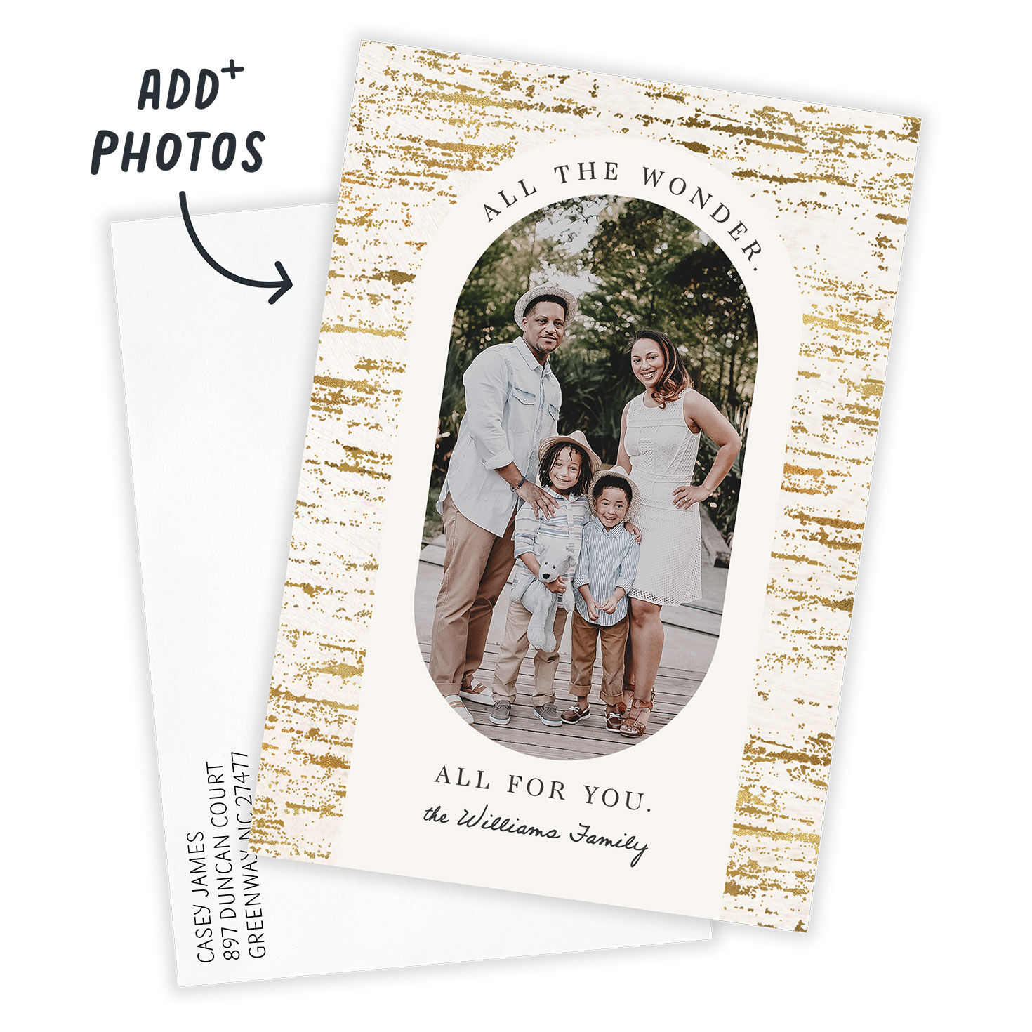 Elegant Golden Birch Flat Holiday Photo Card, , large image number 3