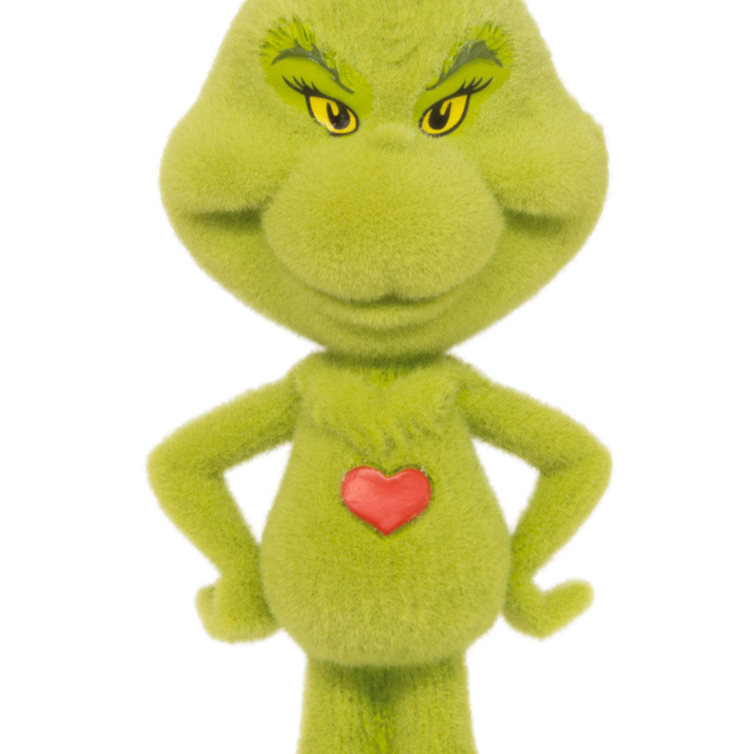 Grinch With Heart Christmas Ornament closeup view image number 5