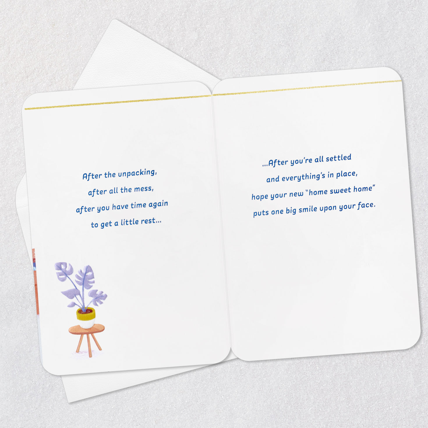 Moving Scene New Home Congratulations Card Open card with envelope image number 4