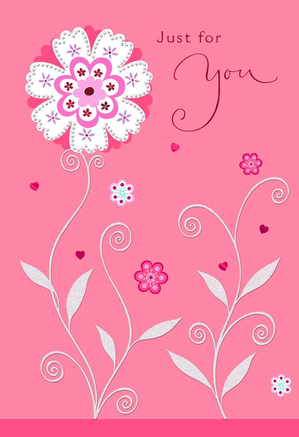 Flower Just for You Valentine's Day Card