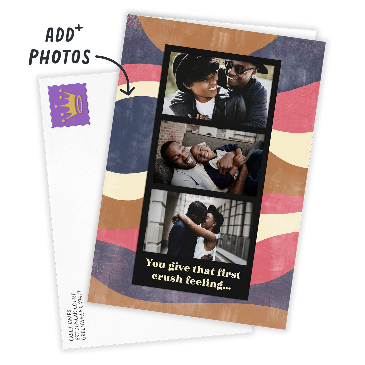Personalized Photo Strip on Abstract Photo Card, , large image number 2