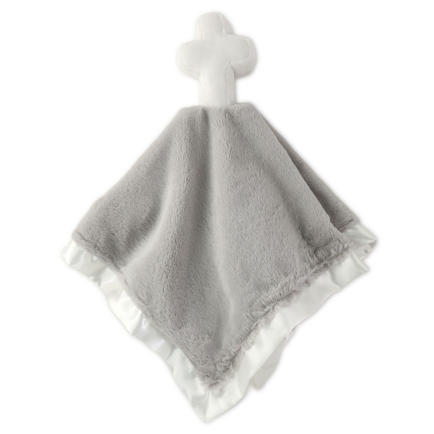 Khaki Lovey Blanket With Plush Cross back image number 3