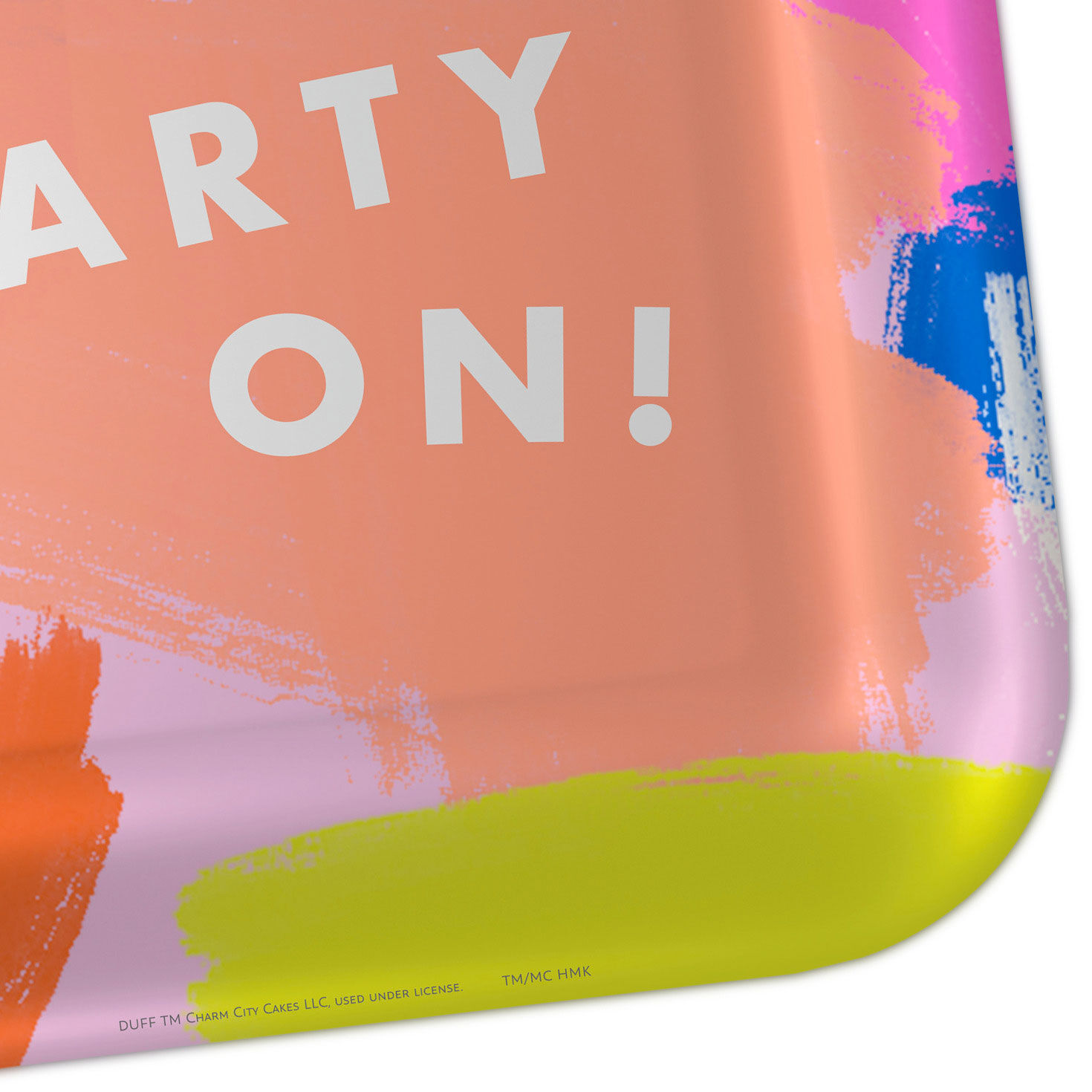 Colorful Brushstroke "Party On" Dinner Plates, Pack of 8, , large image number 6