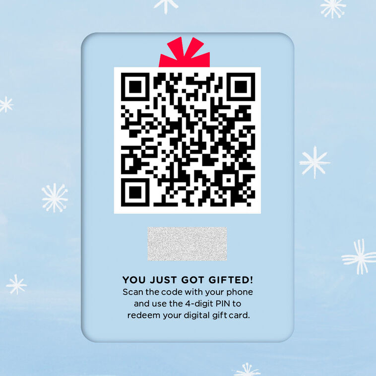 Ice-Skating Scene Gift Card Greeting Holiday Card QR code image number 7