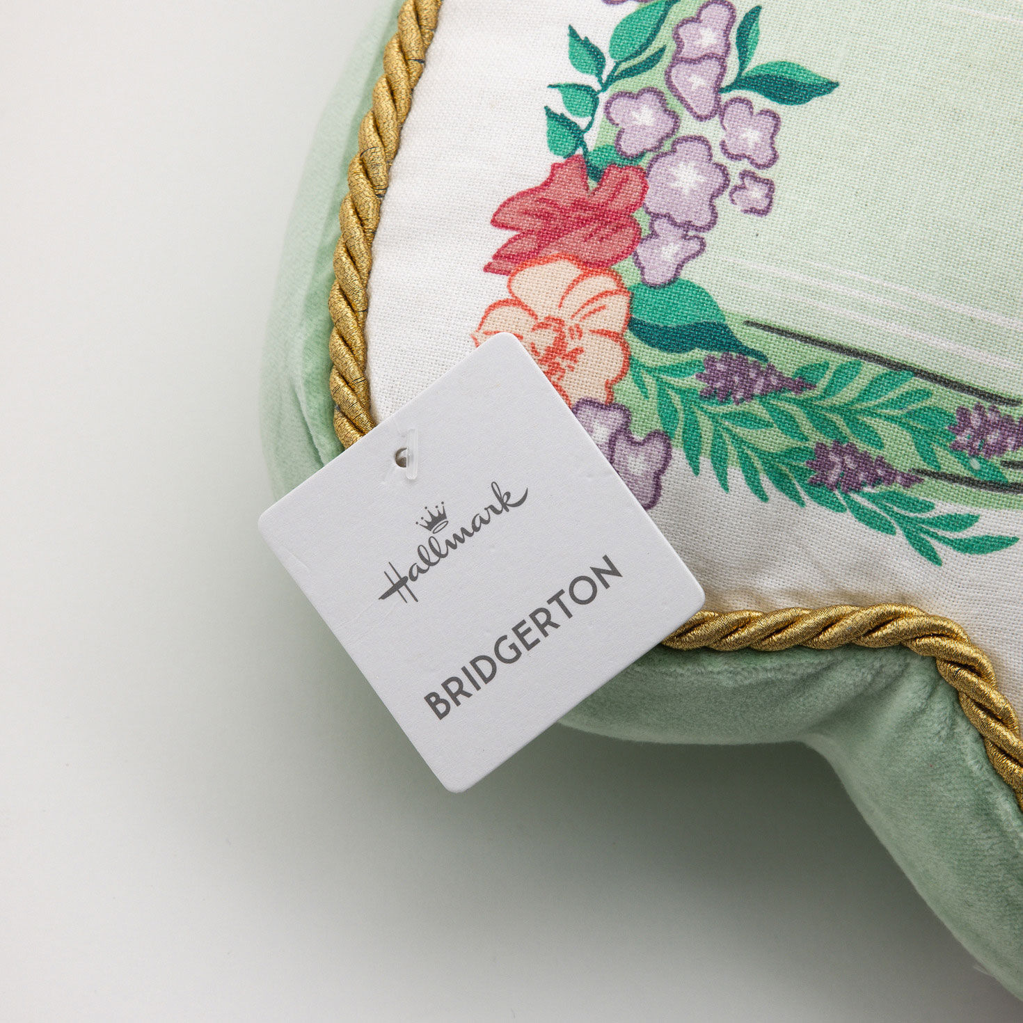 Bridgerton Green Carriage Shaped Throw Pillow package tag image number 6