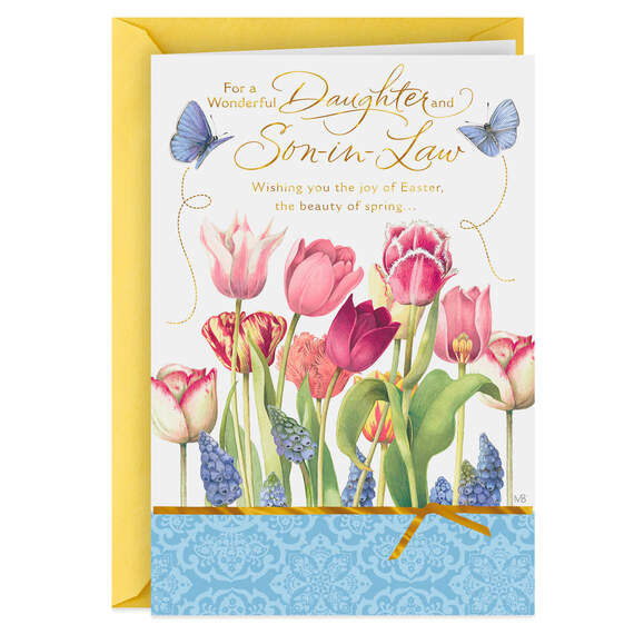 Marjolein Bastin Tulips Easter Card for Daughter and Son-in-Law