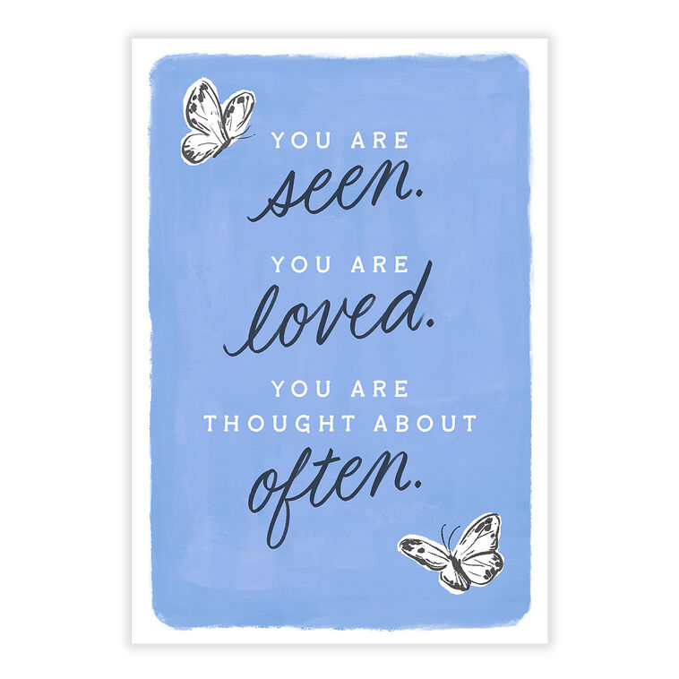 Butterfly Drawings on Blue Personalized Support Card front image number 2