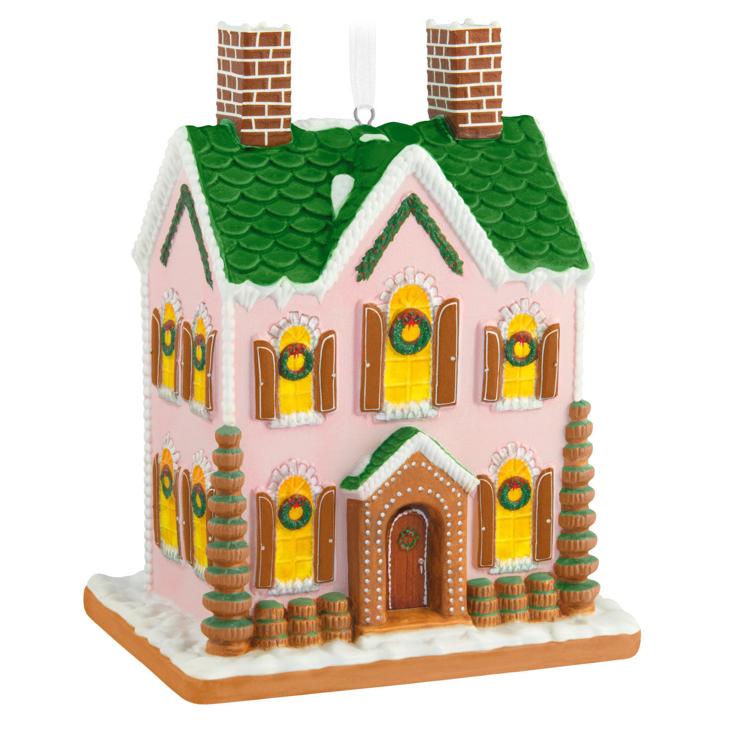 Gorgeous Gingerbread House Porcelain Ornament