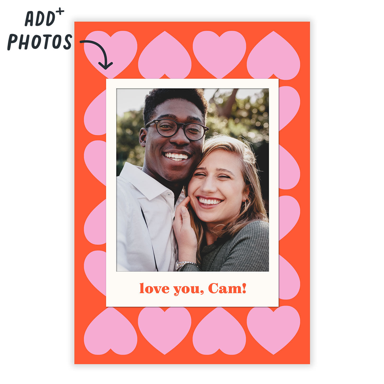 Personalized Multiple Hearts Love Photo Card  image number 2