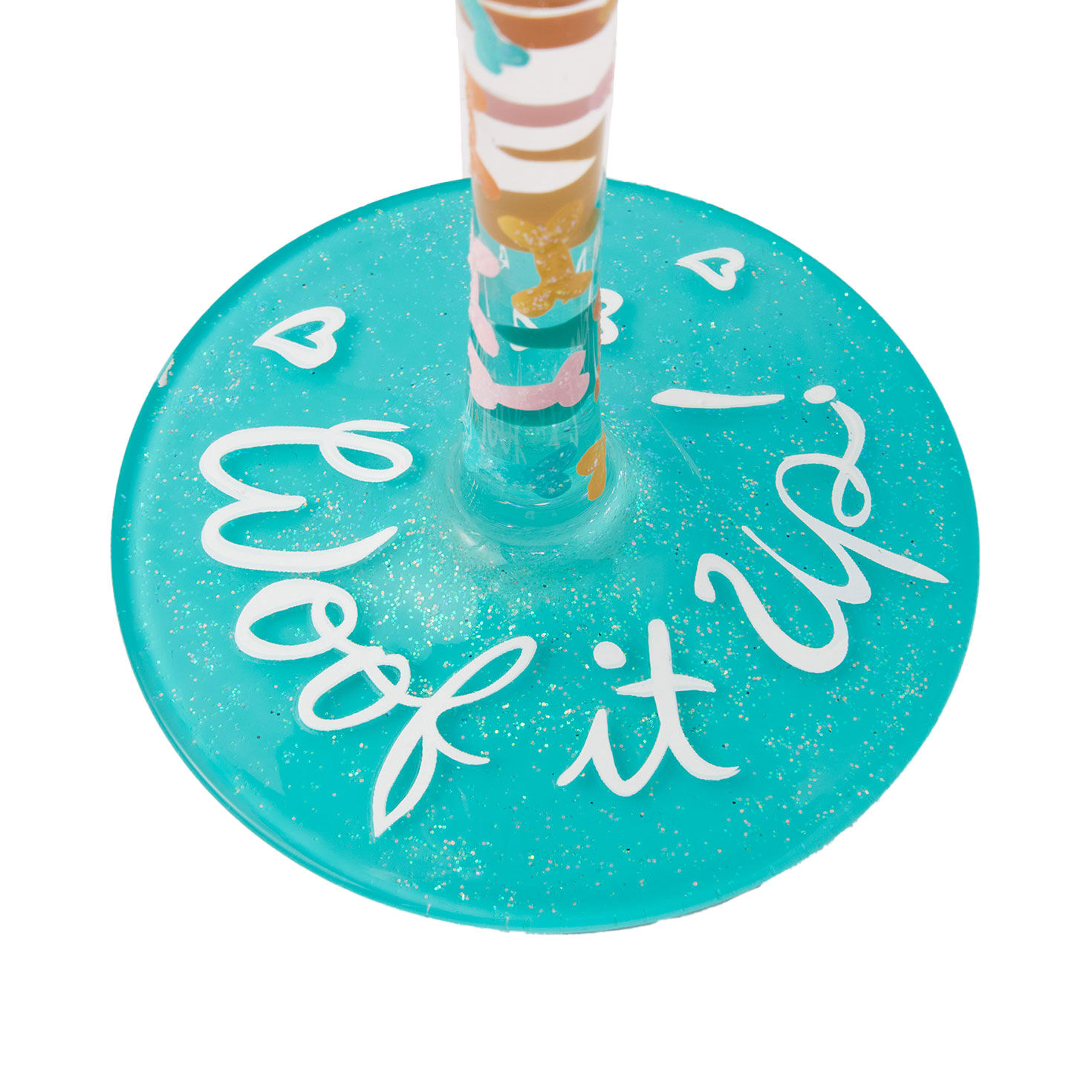 Colorful Dogs and Hearts Wine Glass base image number 3