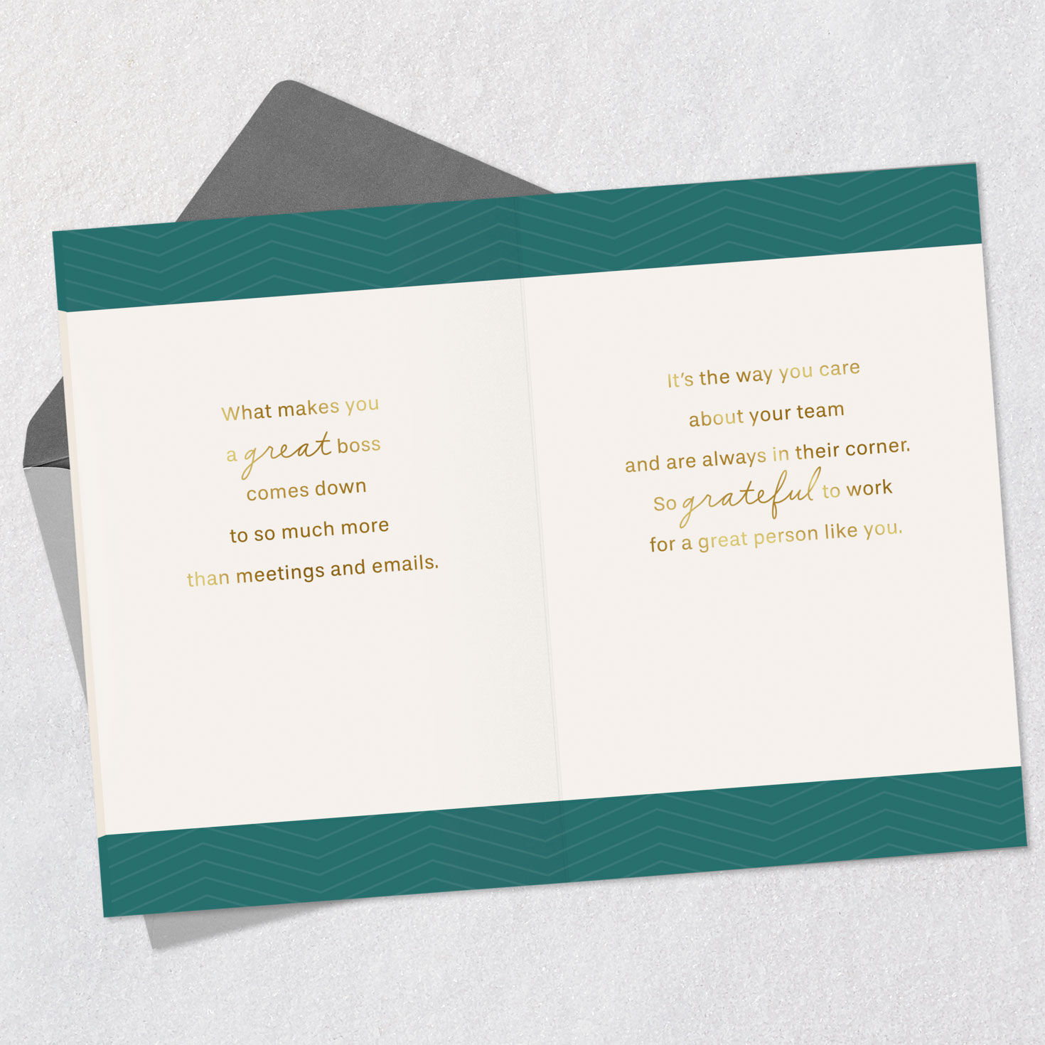 Colorful Lettering and Stars Boss's Day Card Open card with envelope image number 4
