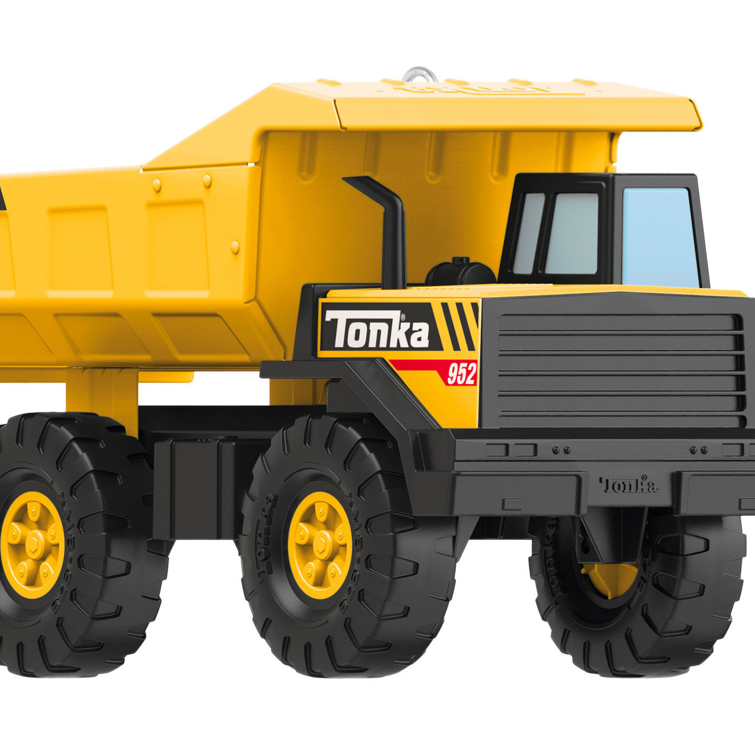 Tonka Yellow Black Dump Truck Keepsake Ornament closeup view image number 5