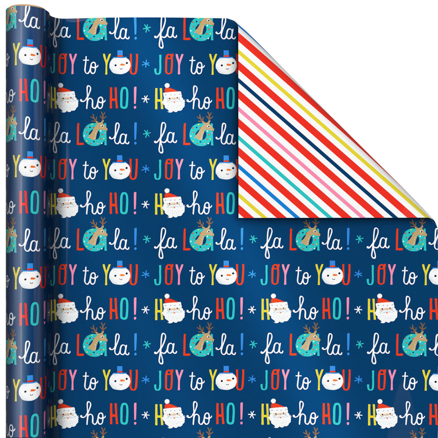 Santa and Friends 3-Pack Reversible Christmas Wrapping Paper  image number 4