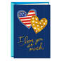 Love You Stars and Stripes Hearts Veterans Day Card, , large image number 1