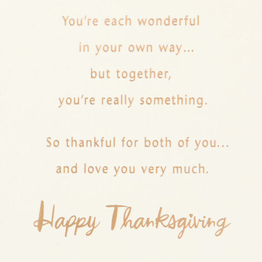 Grateful to Have You Thanksgiving Card for Son and Daughter-in-Law, 