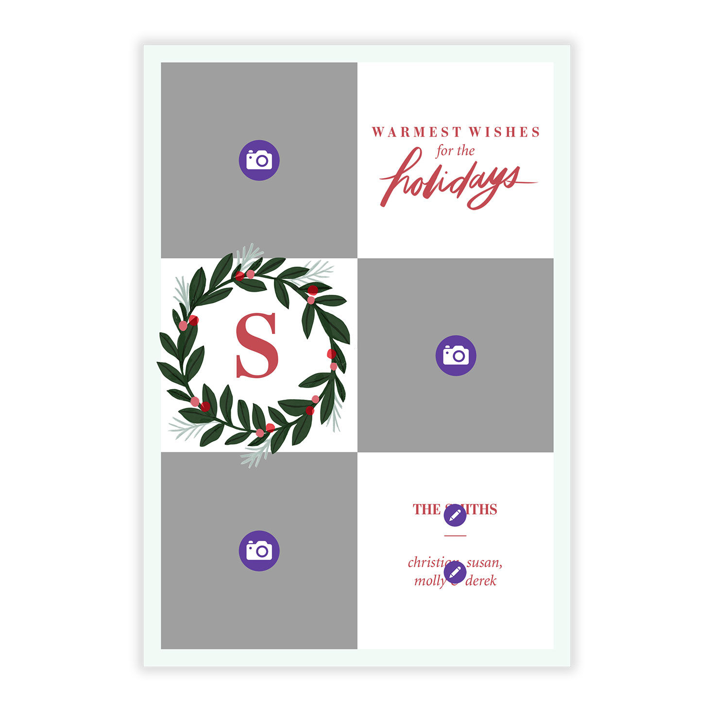 Warmest Wishes Flat Christmas Photo Card, , large image number 5