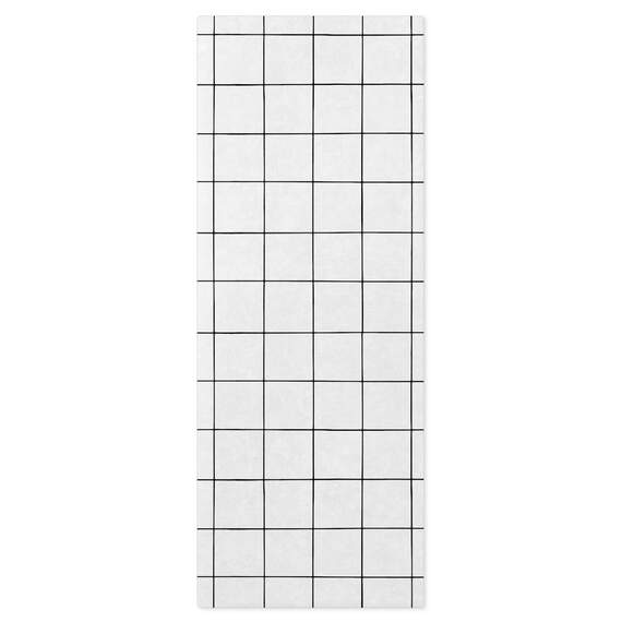 Windowpane on White Tissue Paper, 6 Sheets, , large image number 1