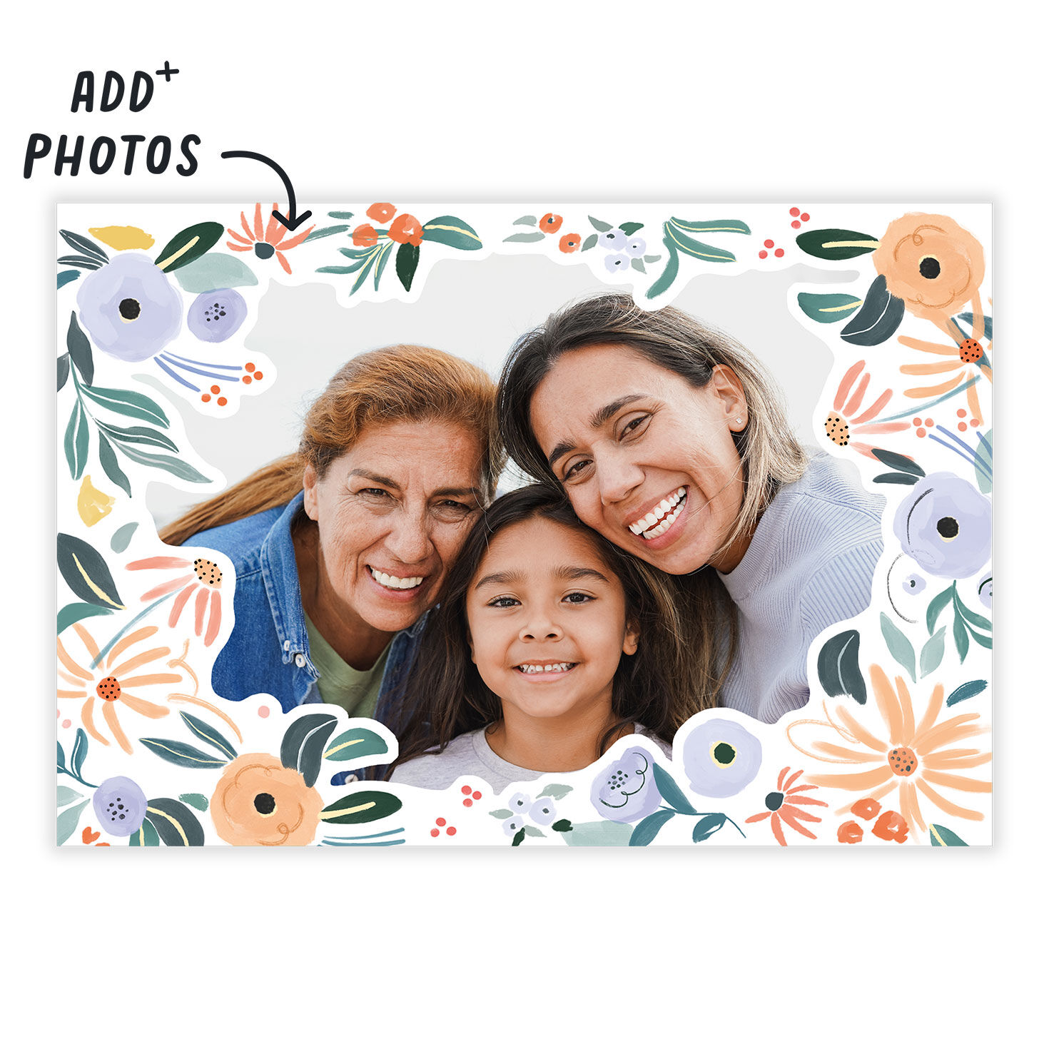 Flower Border Personalized Mother's Day Card Card Front indicating personalization image number 2