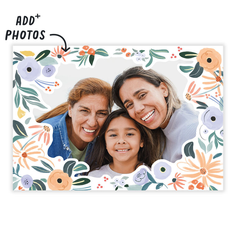 Flower Border Personalized Mother's Day Card Card Front indicating personalization image number 2