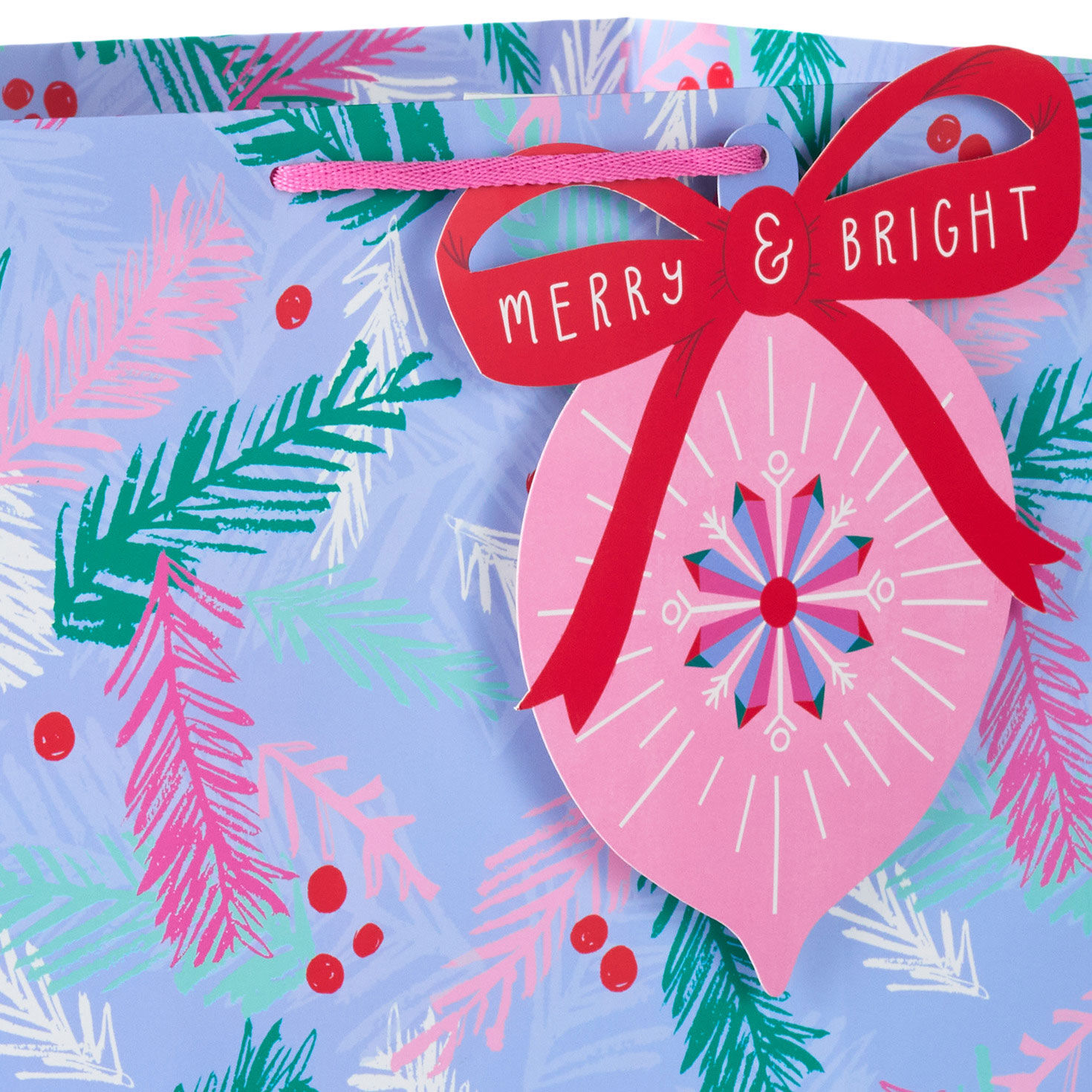 15" Berries and Branches on Purple Extra-Deep Christmas Gift Bag for only USD 5.49 | Hallmark