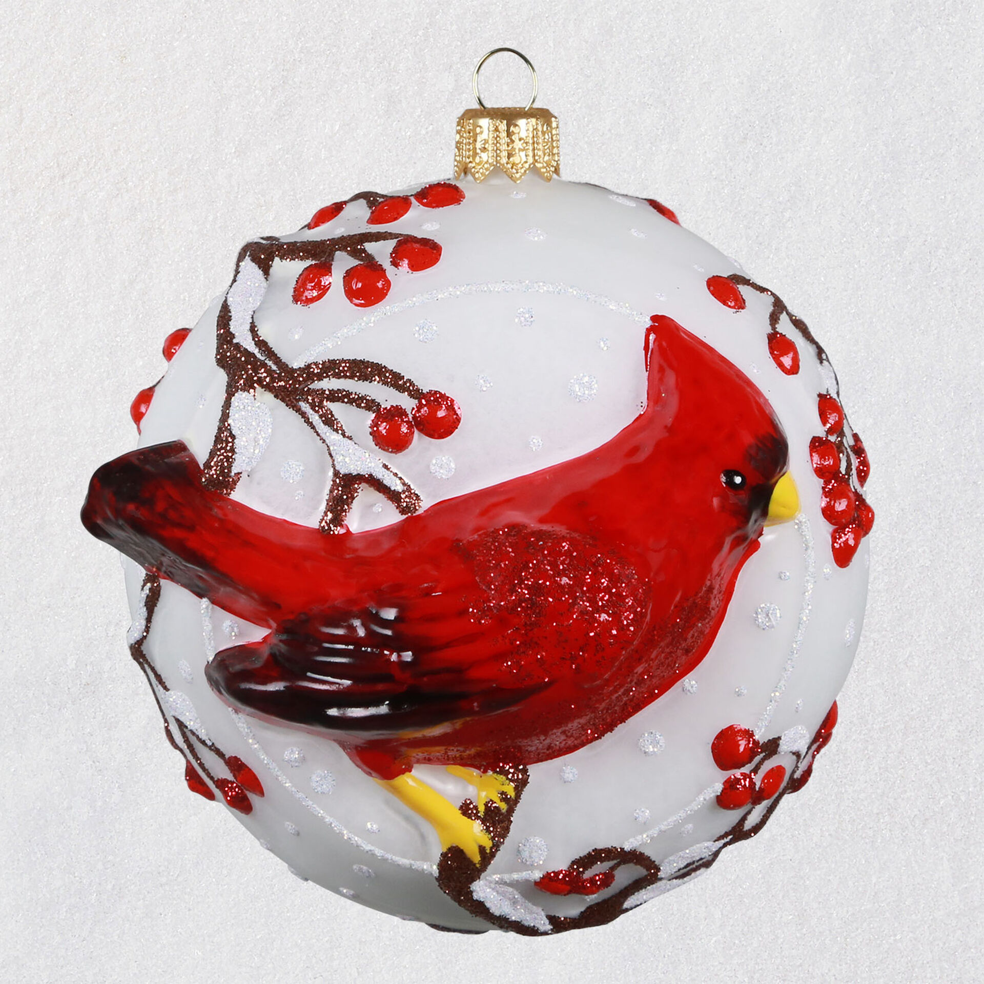 Cardinal Christmas Ornaments Cordial Cardinal Ball Blown Glass Ornament Keepsake Ornaments Hallmark