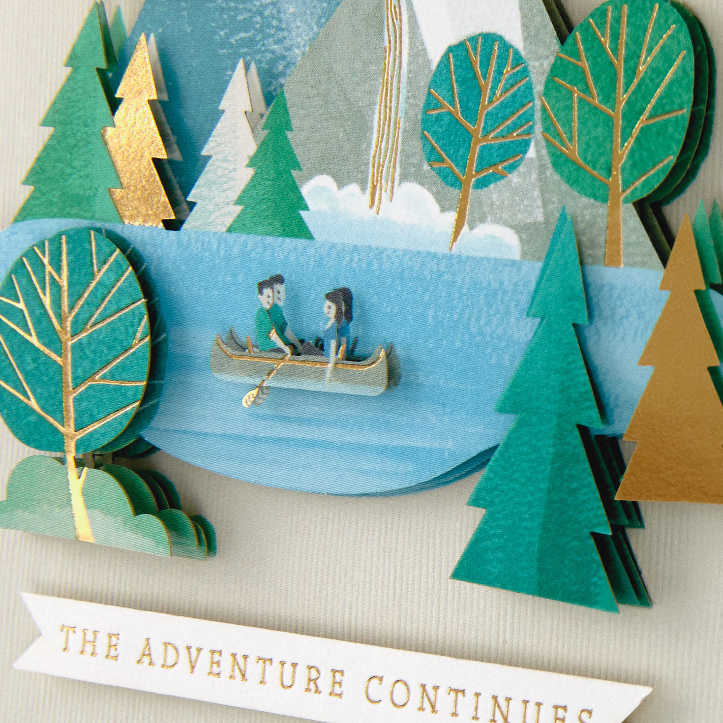 Mountains and Lake Anniversary Card for Couple Card Front Detail image number 4