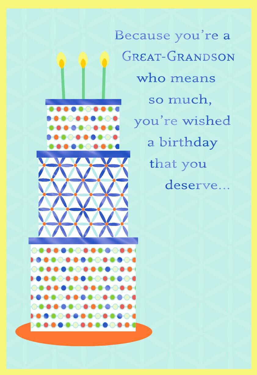 You Mean So Much Birthday Card for Great-Grandson