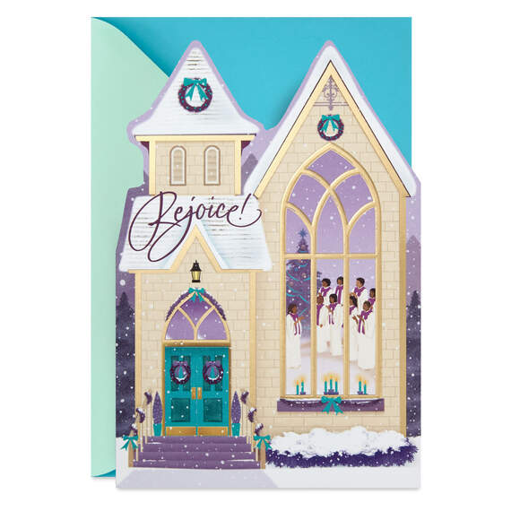 Rejoice Church Choir Religious Christmas Card, , large image number 1