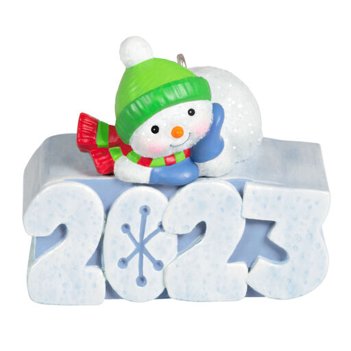 Mini A Snowy 2023 Ornament With Light, 1.25", 