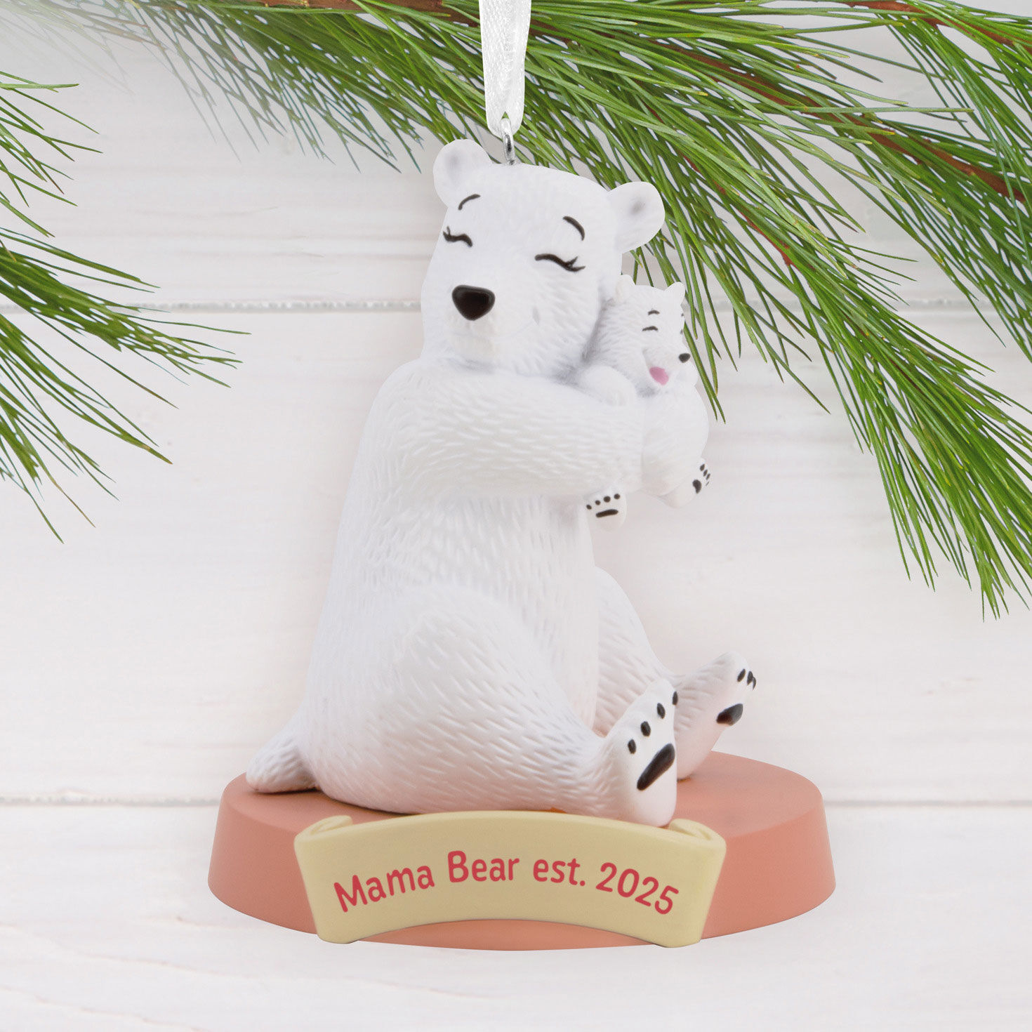 Mama Bear New Mom 2025 Christmas Ornament Hanging on tree image number 2
