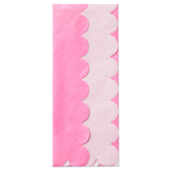 Pink and White 2-Pack Scalloped Tissue Paper, 4 sheets