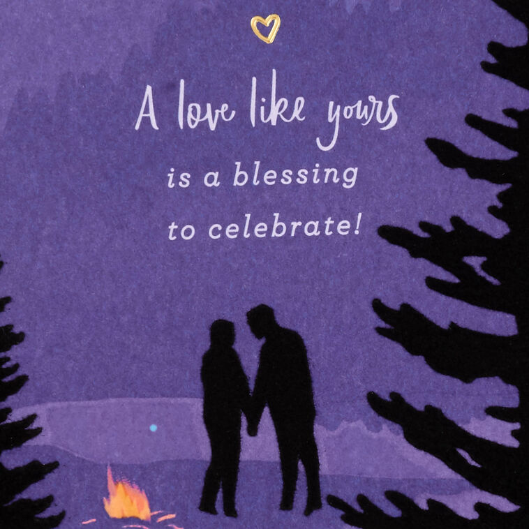 Campfire in Wooded Lake at Night Religious Anniversary Card  image number 5